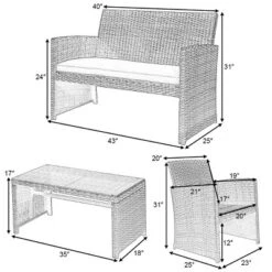 Tangkula 4PCS Outdoor Furniture Set Chairs Coffee Table Patio Garden Set Mix Gray 10 Tangkula 4PCS Outdoor Furniture Set Chairs Coffee Table Patio Garden Set Mix Gray -Tangkula Shop GUEST 148837f0 d5c7 46ad 8574 c9332f8d042c