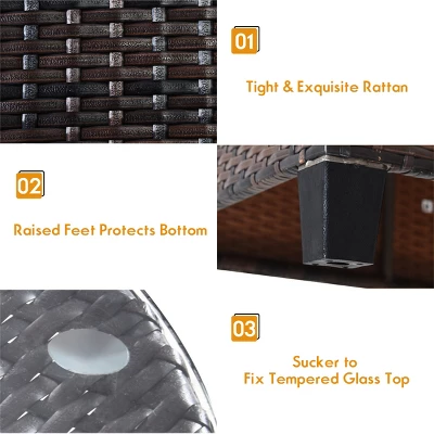 Tangkula 4PCS Outdoor Patio Conversation Set Wicker Rattan Sectional Sofa W/Cushions 5 Tangkula 4PCS Outdoor Patio Conversation Set Wicker Rattan Sectional Sofa W/Cushions - Image 5