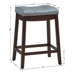 Tangkula 4 PCS Saddle Bar Stools Backless Nailhead Counter Stool With Grey Cushions White/Coffee -Tangkula Shop GUEST 14f47c82 feeb 4fe4 b29a a387976fc86c