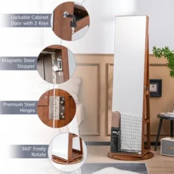 Tangkula Rotating Mirrored Jewelry Cabinet With Mirror Storage Shelves 17 Tangkula Rotating Mirrored Jewelry Cabinet With Mirror Storage Shelves -Tangkula Shop GUEST 15048a2d 5de1 4ea8 8592 5a28105a90b9