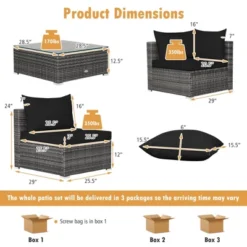 Tangkula 7PCS Patio Rattan Sectional Sofa Set Outdoor Furniture Set W/ Cushions -Tangkula Shop GUEST 1615a525 9138 4e58 99d6 7dce23d2fa13