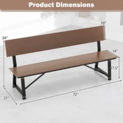 Tangkula Patio 4-Person Bench, 72 Inch Extra Long Bench W/ All-Weather HDPE Seat & Back, Heavy-Duty Metal Support For 1100 Lbs Max Load -Tangkula Shop GUEST 16ad7873 6f03 407f 93db b00e3a4dfc18