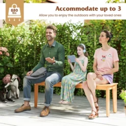 Tangkula 55" Teak Wood Bench, 3-Person Backless Outdoor Garden Seating 11 Tangkula 55" Teak Wood Bench, 3-Person Backless Outdoor Garden Seating -Tangkula Shop GUEST 16ef4834 810e 4f25 991c 89e09efd07d2 1