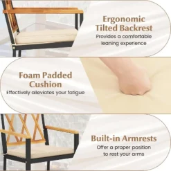 Tangkula Patio Dining Chairs Set Of 2 Metal Outdoor Chairs W/ Removable Padded Cushions 15 Tangkula Patio Dining Chairs Set Of 2 Metal Outdoor Chairs W/ Removable Padded Cushions -Tangkula Shop GUEST 1746af26 733d 4a2f 8691 caf57589a3c1 1