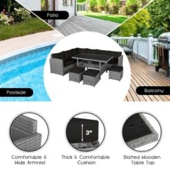 Tangkula Outdoor Wicker Coversation Set, 7 Piece, With Red/Turquoise/White/Black/Navy/Gray Cushions -Tangkula Shop GUEST 17522b99 5ba4 4033 b5ec fc2a16c09625