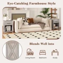 Tangkula Nightstand Sofa Side Table Rustic End Table W/ Drawer & Shelf For Living Room -Tangkula Shop GUEST 17c9b23f 599e 4ef8 a640 2a3b5eec790f