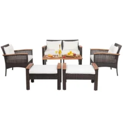 Tangkula 7PCS Patio Rattan Sofa Set Outdoor Wicker Conversation Set W/ Coffee Tables -Tangkula Shop GUEST 18337550 c6b6 4d74 b064 c98c5b554bc1