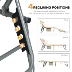 Tangkula 4-Level Oversize Folding Chaise Lounge with Removable Cushion -Tangkula Shop GUEST 189c51fc 3aff 49fc 8c50 269181b84e56
