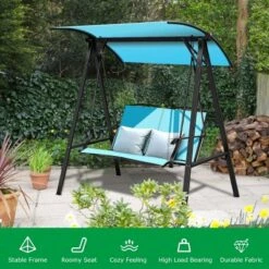 Tangkula Outdoor Patio Swing Loveseat Hammock Hanging Chair Turquoise -Tangkula Shop GUEST 18f61fe3 017d 4e2a a3f0 8863d5fbeef5