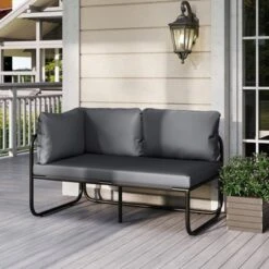 Tangkula Patio Loveseat W/ Removable Pillows & Seat Cushion Side Armrest Metal Frame -Tangkula Shop GUEST 19e7cb36 c986 4846 b43f 07490faff3ad