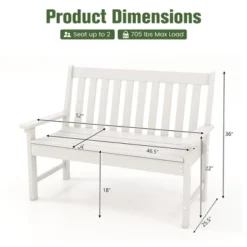 Tangkula 2-Person Outdoor Garden Park Bench All-Weather HDPE Patio Loveseat Chair With Cozy Backrest Ergonomic Loveseat Bench White 17 Tangkula 2-Person Outdoor Garden Park Bench All-Weather HDPE Patio Loveseat Chair With Cozy Backrest Ergonomic Loveseat Bench White -Tangkula Shop GUEST 19fb4d5b 1346 4d93 8cd1 1e4bd52ddf2f