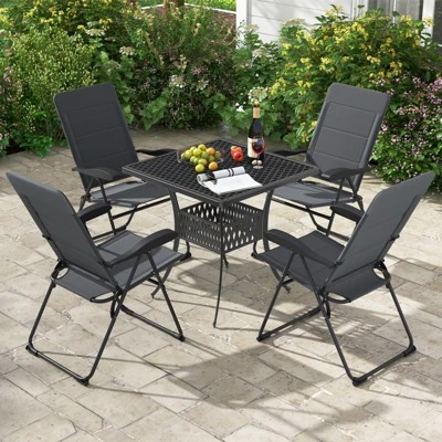 Tangkula 2PCS Patio Folding Chairs Back Adjustable Reclining Padded Garden Furniture 3 Tangkula 2PCS Patio Folding Chairs Back Adjustable Reclining Padded Garden Furniture - Image 3
