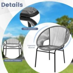 Tangkula 3 Pieces Acapulco Chair Set Wicker Conversation Bistro Set W/ Tempered Glass Table -Tangkula Shop GUEST 1afc513e 5db7 4fee 9c34 f5ac52e6c420