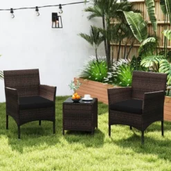 Tangkula 3 PCS Outdoor Conversation Set W/ Cushioned Seat & Tempered Glass Tabletop 14 Tangkula 3 PCS Outdoor Conversation Set W/ Cushioned Seat & Tempered Glass Tabletop -Tangkula Shop GUEST 1afebe45 ac4c 4070 9c3e aa59fa3960e6