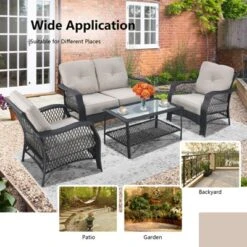 Tangkula 4-Piece Patio Rattan Furniture Set - Outdoor Conversation Set 12 Tangkula 4-Piece Patio Rattan Furniture Set - Outdoor Conversation Set -Tangkula Shop GUEST 1b16aff2 af1c 40cb 90fd 312746de1f11