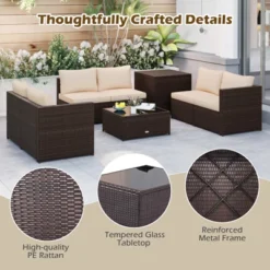 Tangkula 8 PCS Wicker Patio Furniture Set Rattan Sectional Sofa Set W/ Cushions -Tangkula Shop GUEST 1b24f599 7a5e 4b29 9a14 63442a2742c6