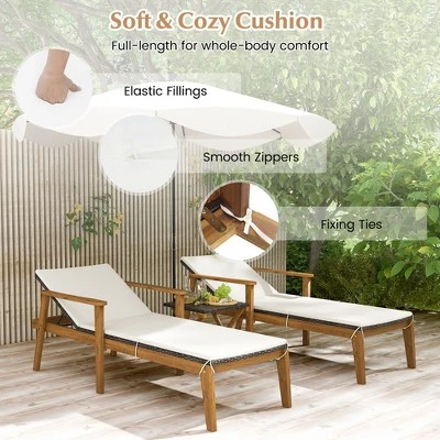 Tangkula Outdoor Chaise Lounge Chair W/ Armrests & 4-Level Backrest Adjustment 4 Tangkula Outdoor Chaise Lounge Chair W/ Armrests & 4-Level Backrest Adjustment - Image 4