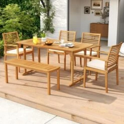 Tangkula Outdoor Wooden Dining Table For 4-6 71" Acacia Wood Table 12 Tangkula Outdoor Wooden Dining Table For 4-6 71" Acacia Wood Table -Tangkula Shop GUEST 1b8794da a663 4bb9 9764 51688db76f58