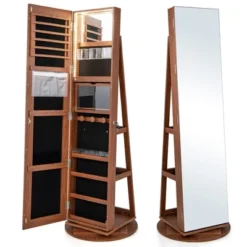 Tangkula Rotating Mirrored Jewelry Cabinet With Mirror Storage Shelves 19 Tangkula Rotating Mirrored Jewelry Cabinet With Mirror Storage Shelves -Tangkula Shop GUEST 1bb14c96 bae8 42b8 b39a bdb9caabba59