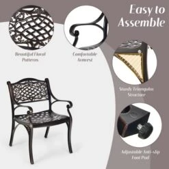 Tangkula 3-Piece Cast Aluminum Patio Bistro Set with Umbrella Hole 14 Tangkula 3-Piece Cast Aluminum Patio Bistro Set with Umbrella Hole -Tangkula Shop GUEST 1bf11b9c 1456 4d63 8559 4a0b937824ab