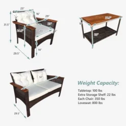 Tangkula 4PCS Rattan Patio Furniture Set Acacia Wood Outdoor Conversation Set W/ Cushions -Tangkula Shop GUEST 1c261c28 750e 4706 b999 753bc20c04e5