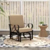 Tangkula Patio Glider Chair Outdoor Metal Glider W/ Seat & Back Cushions Backyard Poolside