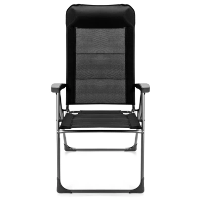 Tangkula 2PCS Outdoor Patio Folding Dining Chairs With Reclining Backrest And Headrest Black 3 Tangkula 2PCS Outdoor Patio Folding Dining Chairs With Reclining Backrest And Headrest Black - Image 3