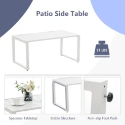 Tangkula 4-Piece Outdoor Metal Conversation Set with Navy Cushions -Tangkula Shop GUEST 1cb1998d 889d 4071 9f48 c52be3ef9b26