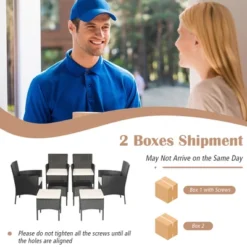 Tangkula 8PCS Outdoor Conversation Furniture Set Patio PE Rattan Sofa Set W/ Tables & Ottoman -Tangkula Shop GUEST 1cbf7b44 2272 4ec9 a096 dd02d340f077