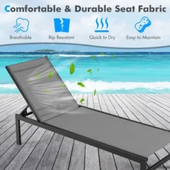 Tangkula Set Of 2 Patio Chaise Lounge Outdoor Adjustable Lounge Chair W/ 6-Position Backrest Grey -Tangkula Shop GUEST 1d4f5387 e6ce 417f b7ed ca62fa9eb233