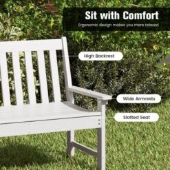Tangkula 2-Person Outdoor Garden Park Bench All-Weather HDPE Patio Loveseat Chair With Cozy Backrest Ergonomic Loveseat Bench White 15 Tangkula 2-Person Outdoor Garden Park Bench All-Weather HDPE Patio Loveseat Chair With Cozy Backrest Ergonomic Loveseat Bench White -Tangkula Shop GUEST 1d83b95f 37db 418f 910d 6aca84b58fa8