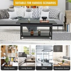 Tangkula Coffee Table Industrial 2-Tier W/ Storage Shelf &Storage Shelf For Living Room 14 Tangkula Coffee Table Industrial 2-Tier W/ Storage Shelf &Storage Shelf For Living Room -Tangkula Shop GUEST 1d846486 9018 47fe 8c94 9c003198b0da