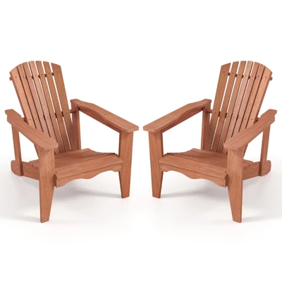 Tangkula 4PCS Solid Wood Garden Adirondack Chairs with High Backrest & Contoured Seat 7 Tangkula 4PCS Solid Wood Garden Adirondack Chairs with High Backrest & Contoured Seat - Image 7