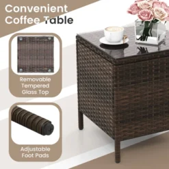 Tangkula 3-Piece Patio Rattan Furniture Set with Glass Coffee Table -Tangkula Shop GUEST 1df7e334 c703 485d a52a 51826d5155cd
