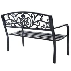 Tangkula 50"Patio Bench Porch Chair Steel Frame Cast Iron Loveseat W/ Backrest For Park Garden 9 Tangkula 50"Patio Bench Porch Chair Steel Frame Cast Iron Loveseat W/ Backrest For Park Garden -Tangkula Shop GUEST 1e9b409a 8504 4243 8ab5 3e0be4859190