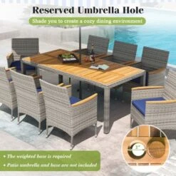 Tangkula 9 Pieces Patio PE Wicker Dining Set Outdoor Acacia Wood Table & Chairs 13 Tangkula 9 Pieces Patio PE Wicker Dining Set Outdoor Acacia Wood Table & Chairs -Tangkula Shop GUEST 1e9d5d58 4fd9 4d80 bf9c f9e74a69209b