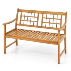Tangkula Patio Acacia Wood Bench Wooden 2-Person Outside Chair W/Curved Armrests Slatted Seat & Backrest Outdoor Loveseat 15 Tangkula Patio Acacia Wood Bench Wooden 2-Person Outside Chair W/Curved Armrests Slatted Seat & Backrest Outdoor Loveseat -Tangkula Shop GUEST 1ef876da 7ada 4c43 957b 1abd7fd2ed08