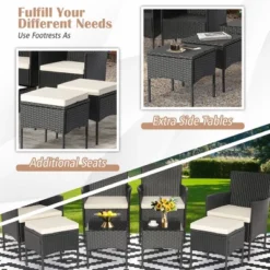 Tangkula 8PCS Outdoor Conversation Furniture Set Patio PE Rattan Sofa Set W/ Tables & Ottoman -Tangkula Shop GUEST 1eff48c1 86f9 4472 9902 167f119dfa91