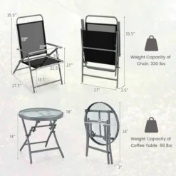 Tangkula 3 Piece Patio Folding Chair Set W/ Coffee Table & Extra-Large Seat Porch Backyard Poolside 11 Tangkula 3 Piece Patio Folding Chair Set W/ Coffee Table & Extra-Large Seat Porch Backyard Poolside -Tangkula Shop GUEST 1f3bca17 7888 4446 9a55 ede3040552a9