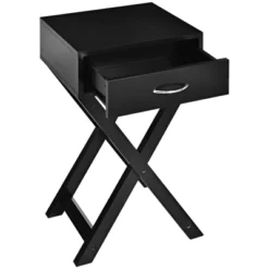 Tangkula Modern Versatile Nightstand X-shape Wooden End Table With Drawer Accent Side Table For Bedroom Black/White -Tangkula Shop GUEST 1f51106e 75e2 4dde b137 f234b2c16db7