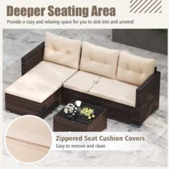 Tangkula 4 Seats Outdoor Patio Furniture Set L-Shaped Couch Set For Yard -Tangkula Shop GUEST 1fa0a819 4180 4dd5 8d22 9fafe64abad4