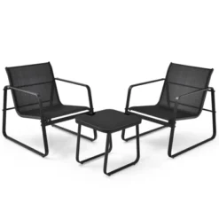 Tangkula Set Of 3 Outdoor Bistro Furniture Set Patio Table & Chairs Set For Backyard Poolside Lawn Black 9 Tangkula Set Of 3 Outdoor Bistro Furniture Set Patio Table & Chairs Set For Backyard Poolside Lawn Black -Tangkula Shop GUEST 1fdb36fb 56d1 4823 812c 8f15db671db6