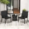 Tangkula 4-Piece All-Weather Patio Dining Chairs with High Back and Armrests