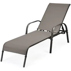 Tangkula Outdoor Chaise Lounge Chair Adjustable Reclining Bed With Backrest& Armrest -Tangkula Shop GUEST 20ab7dcb dc81 403a 918e edf32348a6ab