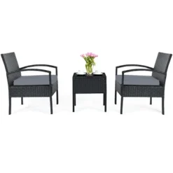 Tangkula 3 Pieces Patio Set Outdoor Wicker Rattan Furniture W/ Cushions Gray 8 Tangkula 3 Pieces Patio Set Outdoor Wicker Rattan Furniture W/ Cushions Gray -Tangkula Shop GUEST 21687bca 74a1 437b 9ef8 9e299fc25a4e