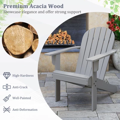 Tangkula Set of 2 Patio Adirondack Chairs with Inclined Seat and Wide Armrests 1 Tangkula Set of 2 Patio Adirondack Chairs with Inclined Seat and Wide Armrests