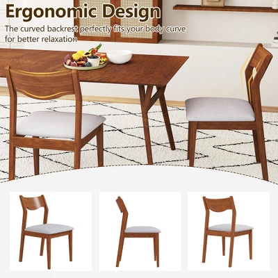 Tangkula Wooden Dining Chair Set Of 4 W/ Rubber Wood Frame Wide Padded Seat 4 Tangkula Wooden Dining Chair Set Of 4 W/ Rubber Wood Frame Wide Padded Seat - Image 4