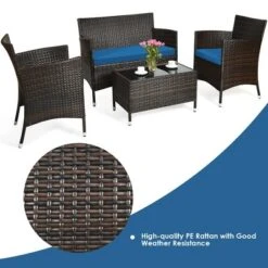 Tangkula 4-Piece Outdoor Rattan Conversation Set with Peacock Blue Cushions 13 Tangkula 4-Piece Outdoor Rattan Conversation Set with Peacock Blue Cushions -Tangkula Shop GUEST 21d88104 0c5c 4d43 8569 6a8e8e7be8f6