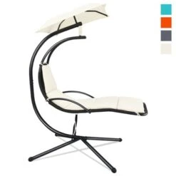 Tangkula Hanging Chaise Lounge Swing Chair with Canopy & Cushion -Tangkula Shop GUEST 220b05ce 3283 435d 93c6 949ae5e5538e