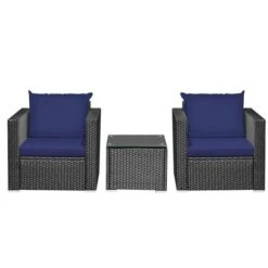 Tangkula 3-Piece Outdoor Rattan Conversation Set - Navy Blue Cushions 19 Tangkula 3-Piece Outdoor Rattan Conversation Set - Navy Blue Cushions -Tangkula Shop GUEST 2243be27 603f 4e7b 832d 228f411caa8e